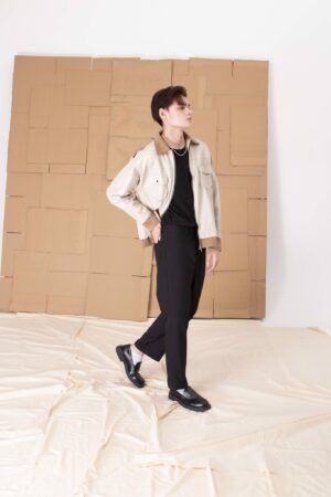 TWAIN LEATHERS JACKET/Beige